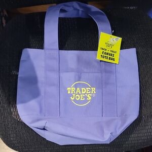 Trader Joe's Purple Canvas Tote Bag